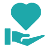 Hands holding a heart symbol representing care, trust, and customer support